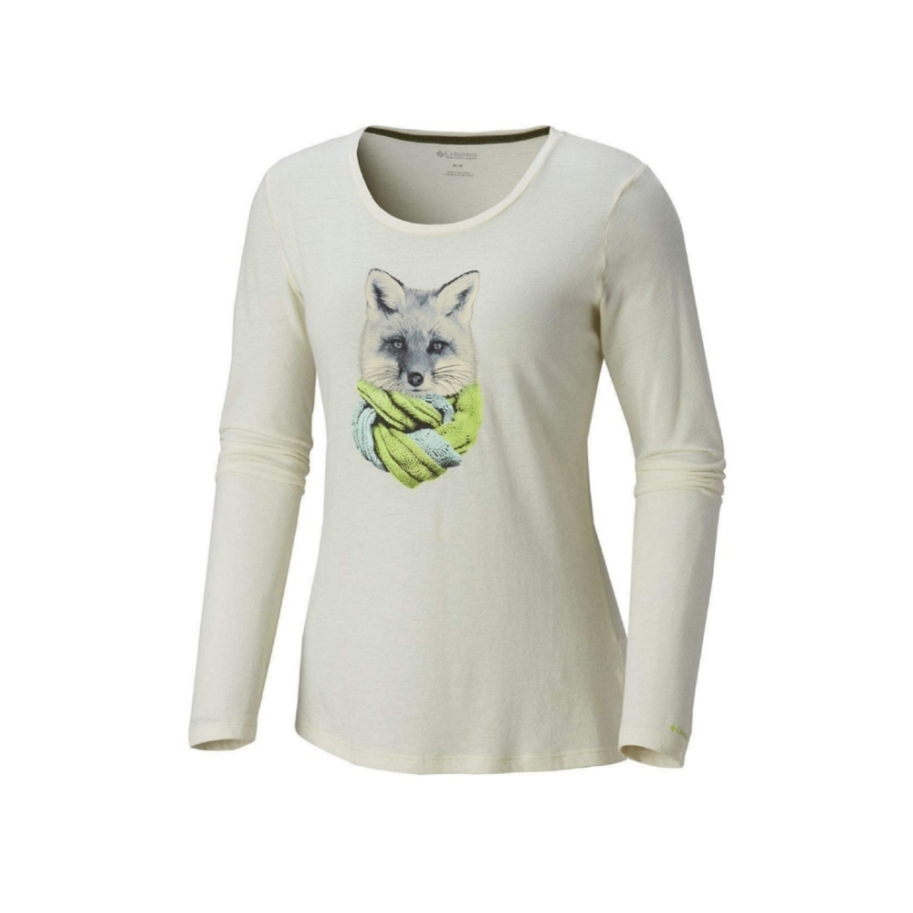 Columbia T-shirt L Little Foxy Long Sleeve Tee Light Bisque Heather NWT